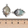 Natural Flower Amazonite Faceted Leaf Pendants G-I375-04P-21-3