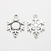 Snowflake Tibetan Style Alloy Cabochon Connector Settings X-PALLOY-K112-02AS-RS-2