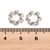 Twist Brass Clear Cubic Zirconia European Beads KK-B186-08P-3