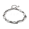 304 Stainless Steel Cross Link Chains Bracelets for Men & Women BJEW-D042-41P-4