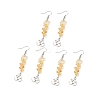 Natural Citrine Chips Dangle Earrings EJEW-G336-01AS-06-1
