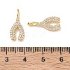 Brass Micro Pave Clear Cubic Zirconia Pendants KK-D289-03G-3