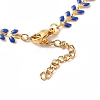 Enamel Ear of Wheat Link Chain Necklace NJEW-P220-02G-02-4