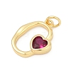 Brass Pave Cubic Zirconia Pendants KK-U062-46G-02-2