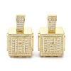 Alphabet Brass Micro Pave Clear Cubic Zirconia Pendants ZIRC-O045-01G-H-2
