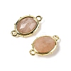 Natural Sunstone Faceted Oval Connector Charms G-I382-04G-03-2