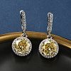 925 Sterling Silver Micro Pave Cubic Zirconia Hoop Earrings EJEW-B147-01A-04-1