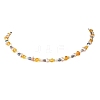Natural Amber Beads & Cultured Freshwater Pearl Nuggets Beaded Necklaces NJEW-JN06406-2