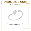 1Pc Letter Brass Rhinestone Open Cuff Rings for Women AJEW-LP0004-47J-S-2
