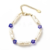 ABS Imitation Pearl & Millefiori Glass Beaded Necklace Bracelet SJEW-JS01241-5