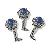 Angel Brass Natural Lapis Lazuli Pendants KK-D361-02AS-16-1