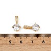 Brass Micro Pave Clear Cubic Zirconia Charms KK-B137-21G-02-3