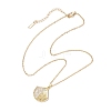 4Pcs 4 Styles Ocean Theme Brass Micro Pave Clear Cubic Zirconia Fish Turtle Shell Shape Pendant 304 Stainless Steel Cable Chain Necklaces for Women NJEW-JN05408-5