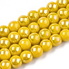 Electroplate Opaque Glass Beads Strands GLAA-T032-P6mm-AB08-1