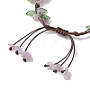 Electroplated Natural Lavender Amethyst Chip Bead Braided Bead Bracelets for Women BJEW-TA00610-02-4