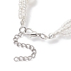 Round Plastic Imitation Pearl Multi-strand Beaded Bracelets for Women BJEW-JB12913-4