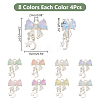 32Pcs 8 Colors Alloy Rhinestones Bowknot Pendants FIND-AR0006-14-2