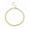 Brass Initial Letter U Link Chain Necklace Bracelet Anklet SJEW-JS01235-7