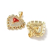 Brass Micro Pave Cubic Zirconia Pendants KK-L243-27G-2