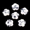 Floral Printed Porcelain Beads PORC-Q166-1-2