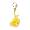 Glass Seed Beaded Banana Pendant Decoration HJEW-MZ00144-2