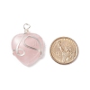 Natural Rose Quartz Pendants PALLOY-JF01663-08-4