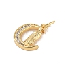 Brass Micro Pave Clear Cubic Zirconia Charms KK-E111-32D-G-2