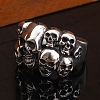 Steam Punk Style Titanium Steel Multi-Skull Finger Rings SKUL-PW0005-08F-4