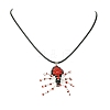 Braided Glass Seed Bead Spider Pendant Necklaces NJEW-MZ00036-04-1