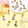 Purple Color Theme Alloy Enamel Pendants PALLOY-FS00010-6