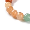 Natural Aventurine Beaded Stretch Bracelets for Women Men BJEW-C081-02-3