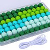 80Pcs 4 Style Round Silicone Focal Beads SIL-SZ0001-22C-1