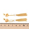 Brass ABS Plastic Pearl Tassel Stud Earrings EJEW-U040-10G-5