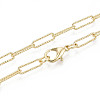 Brass Textured Paperclip Chain Necklace Making MAK-S072-03B-LG-2