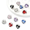 12Pcs 6 Colors Alloy Glass Charms FIND-YW0011-33P-1