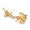 Carnation Alloy Rhinestone Brooches Pins JEWB-I049-04KCG-2