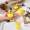 Crafans 4Pcs 4 Style Easter Theme Plastic Hen & Rabbit Pendant Decorations HJEW-CF0001-16A-5