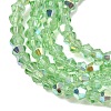 AB Color Plated Transparent Glass Beads Strands GLAA-G127-01G-3