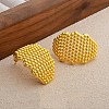 Hollow Camber Brass Stud Earrings EJEW-Q391-21G-03-1