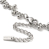 Non-Tarnish 304 Stainless Steel Round Ball Charms Link Chain Anklets LS-AJEW-G054-01P-3