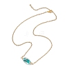2Pcs 2 Colors Handmade Gold Sand Lampwork Oval Pendant 304 Stainless Steel Cable Chain Necklaces NJEW-JN05375-5