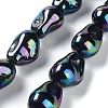 Electroplated Glass Imitation Pearl Beads Strands BSHE-G035-01A-04-1-1