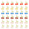 60Pcs 6 Colors Glass Pendants PALLOY-TA00249-1