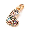 Brass Micro Pave Cubic Zirconia Pendants KK-C076-29L-G02-2