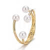 Alloy Wire Wrap with Plastic Pearl Cuff Bangle LS-BJEW-K223-08KCG-1
