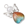 Gradient Color Baking Paint Transparent Glass Pendants PALLOY-JF03274-4