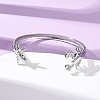 304 Stainless Steel Cuff Bangles for Women BJEW-C123-01A-P-2