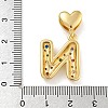 Brass Micro Pave Cubic Zirconia European Dangle Charms KK-P281-01G-N-3