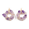 Natural Amethyst Pendants G-T040-01G-3