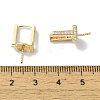 Brass Micro Pave Clear Cubic Zirconia Stud Earring Findings KK-U013-06G-3